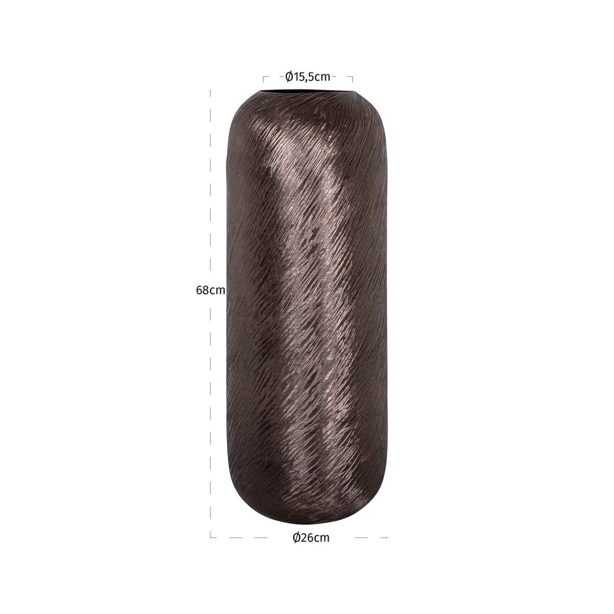 Vază Jilla, smoke, mare – desen tehnic cu dimensiuni