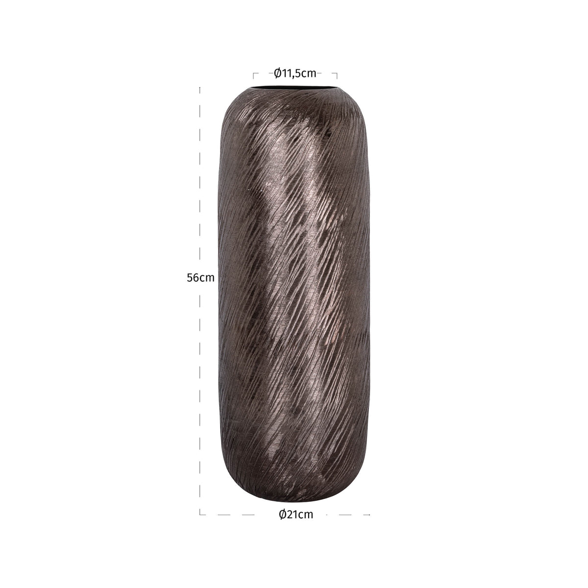 Vază Jilla, smoke, mică – desen tehnic cu dimensiuni