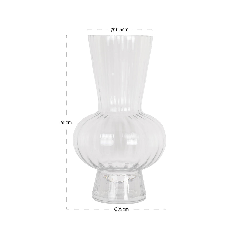 Vază Kyan, transparent – desen tehnic cu dimensiuni