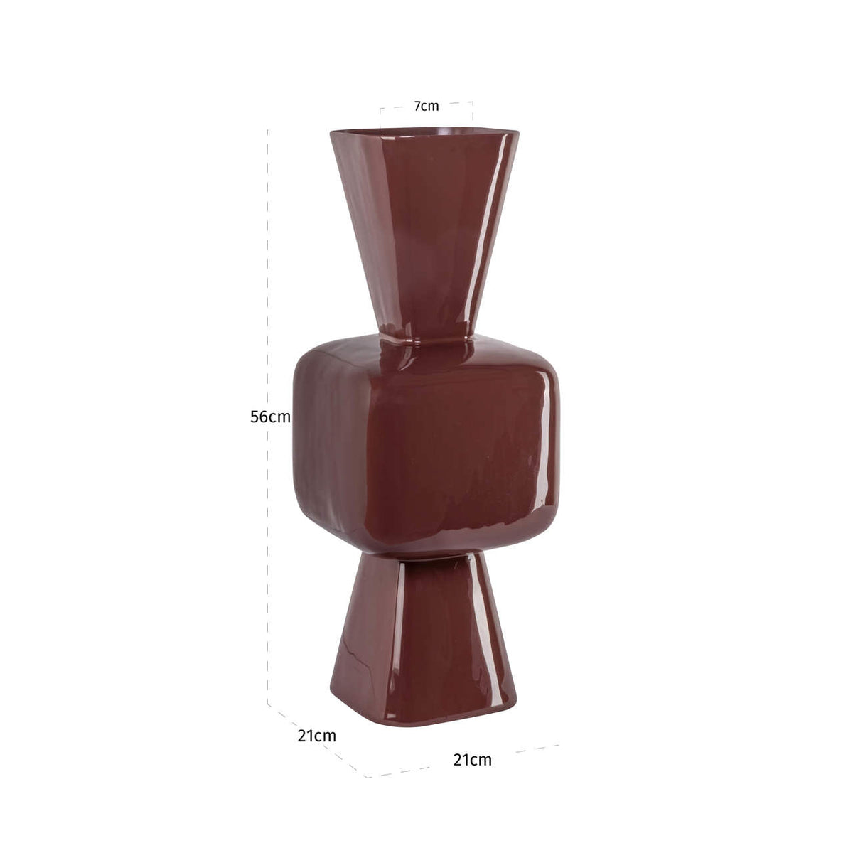 Vază Lane, sable brown – desen tehnic cu dimensiuni