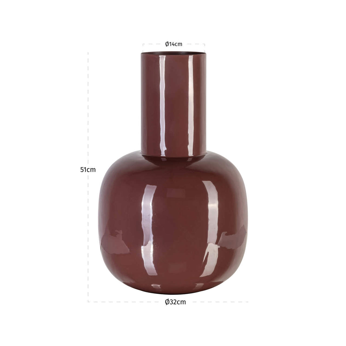 Vază Lily, sable brown – desen tehnic cu dimensiuni