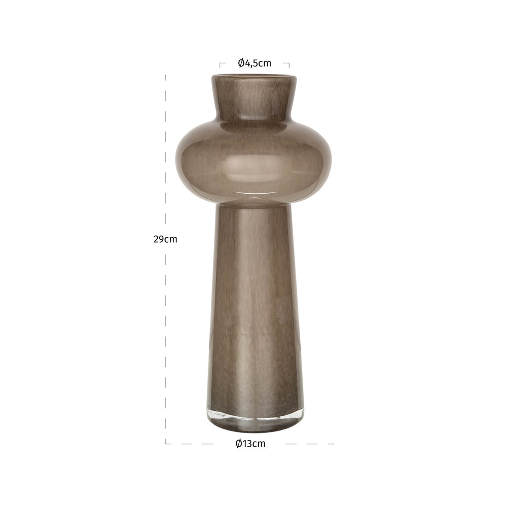 Vază Lunor, taupe, mică – desen tehnic cu dimensiuni