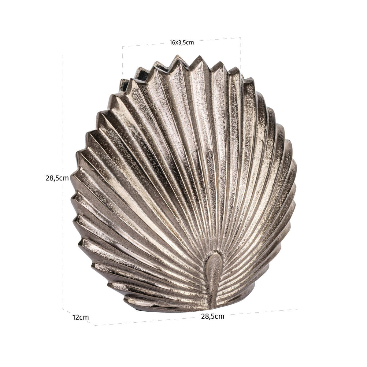 Vază Mara, alamă antichizată, mare – desen tehnic cu dimensiuni