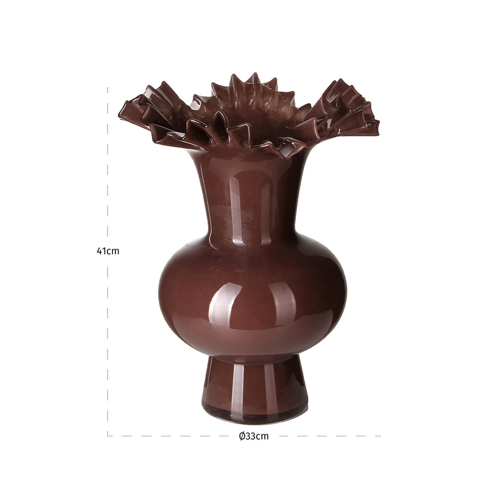 Vază Mira, maro – desen tehnic cu dimensiuni