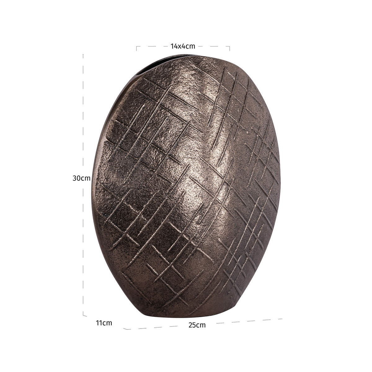 Vază Olivra, bronz, S – desen tehnic cu dimensiuni