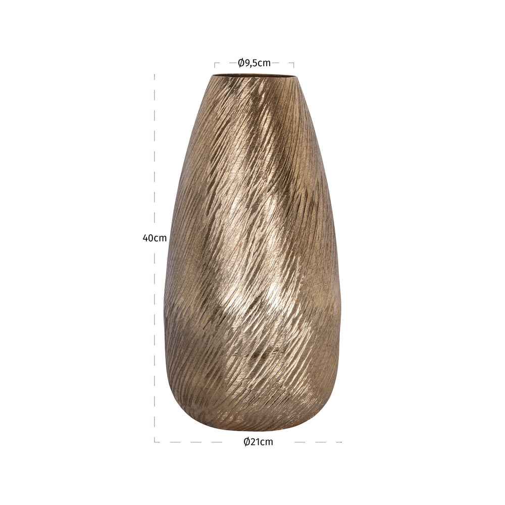 Vază Riza, auriu – desen tehnic cu dimensiuni