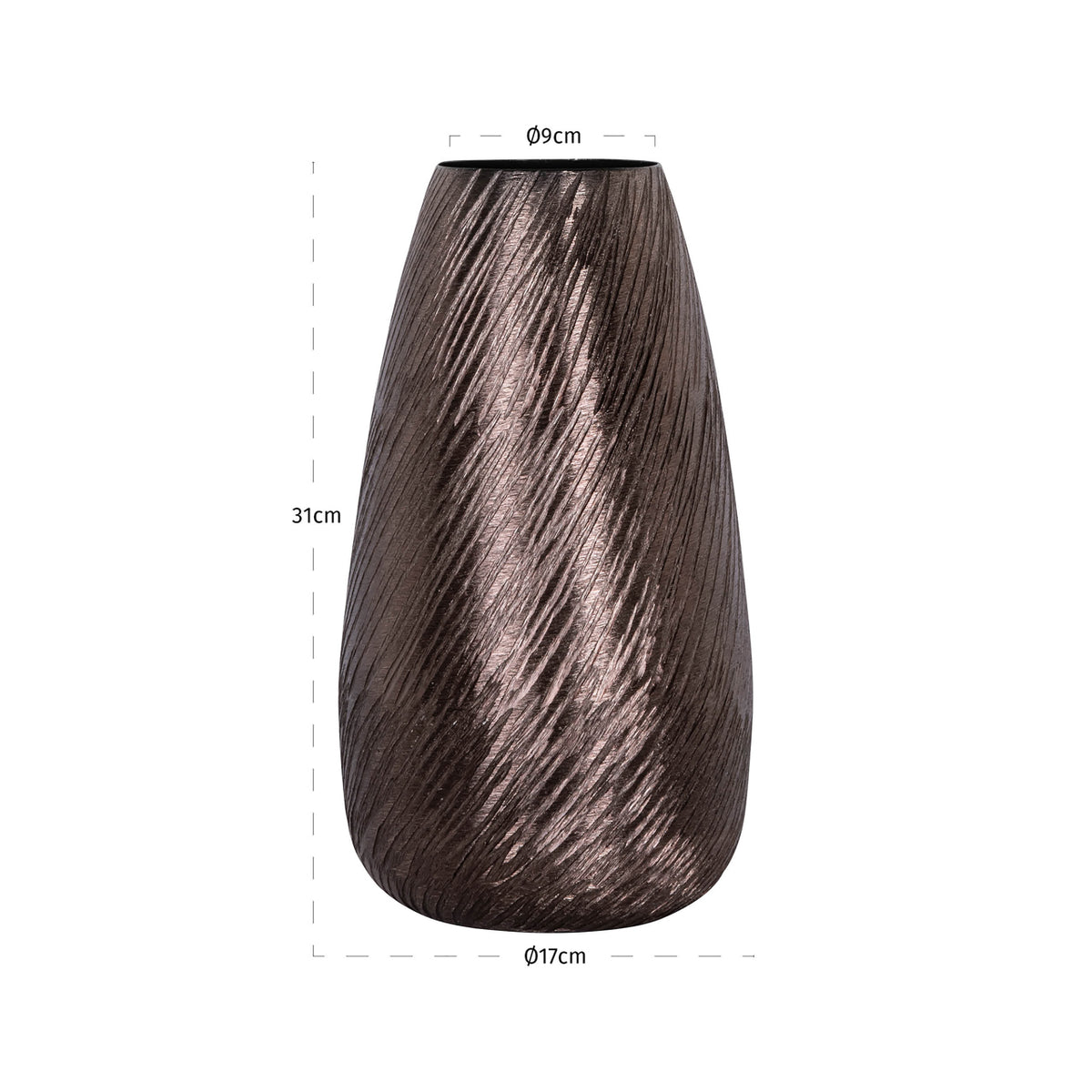 Vază Rizzo, bronz – desen tehnic cu dimensiuni
