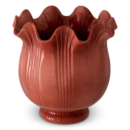 Vază Tulipa, ceramică roșu corai
