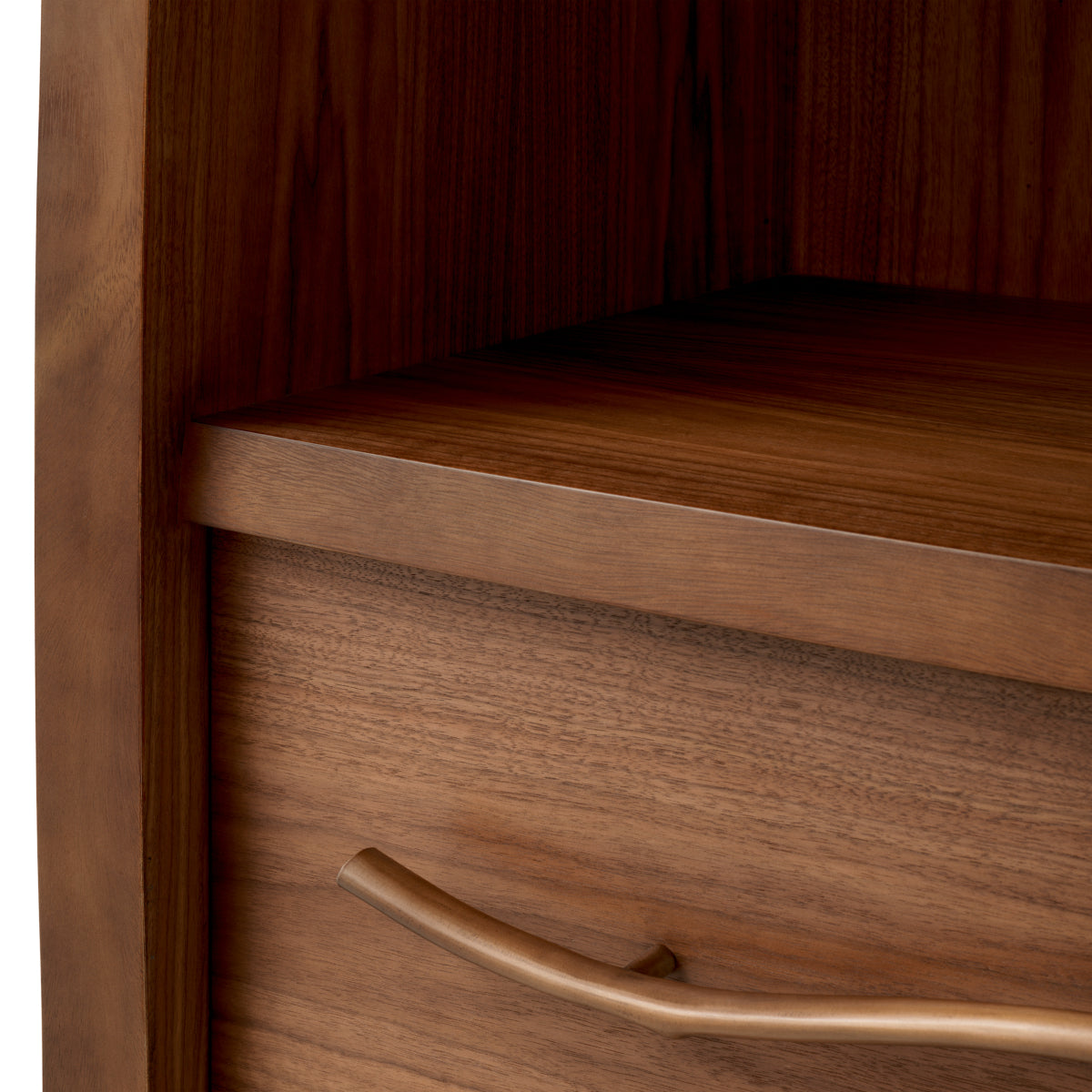 Vitrină Charford, furnir de nuc