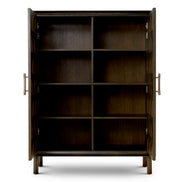 Vitrină Kumo, furnir de stejar maro-cărbune