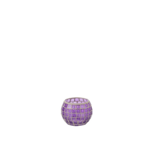 J-LINE Decoratiune suport lumanare efect Mozaic violet S