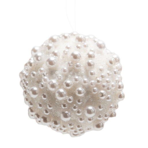 Glob de brad alb cu perle d8