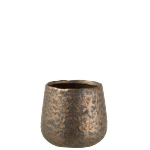 J-LINE Ghiveci rotund Ceramic Copper M