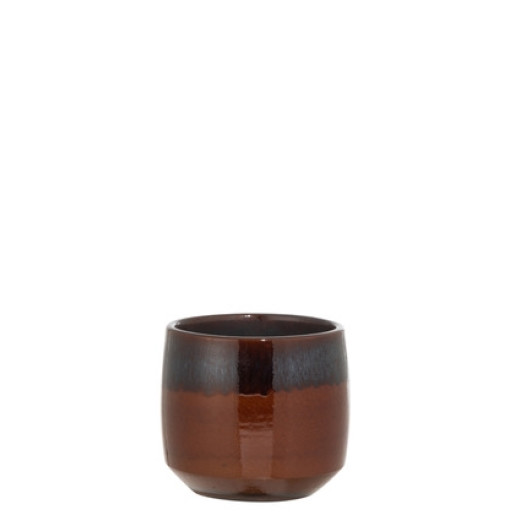 J-LINE Ghiveci rotund Ceramic Negru/Albastru/Rosu M