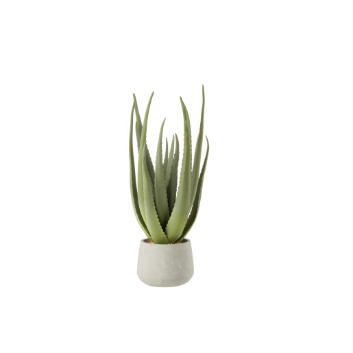 J-LINE Planta decorativa artificiala Aloe in ghiveci ceramic