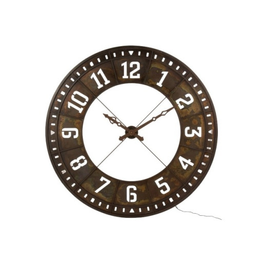 J-LINE Ceas decorativ din metal cu cifre si led