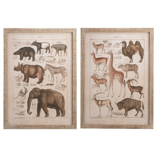 J-LINE Decoratiune Perete cu animale antice 