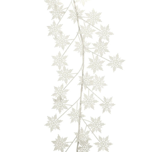 GOODWILL Ghirlandă fulgi de zăpadă albă 15cm