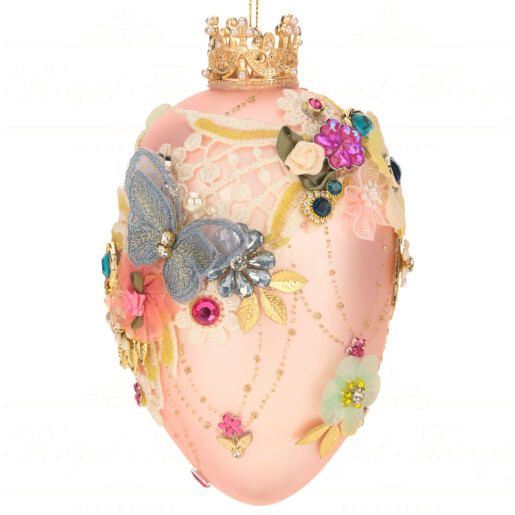 Ou din sticla Faberge colectia Jewel roz 18cm