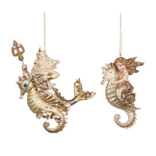 Decoratiune mermaid/poseidon auriu 15cm