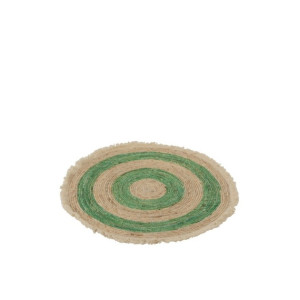 J-LINE Covor rotund cu spirala verde