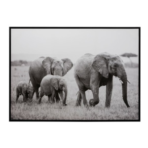 J-LINE Decoratiune Familie de elefanti alb/negru