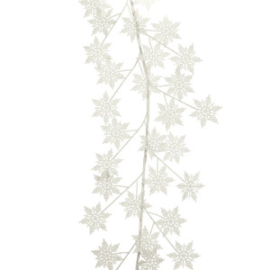 GOODWILL Ghirlandă fulgi de zăpadă albă 15cm