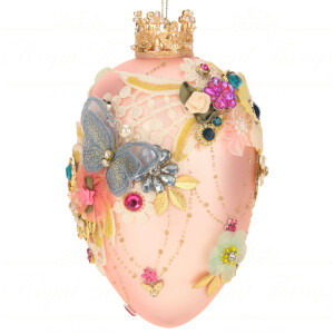 Ou din sticla Faberge colectia Jewel roz 18cm