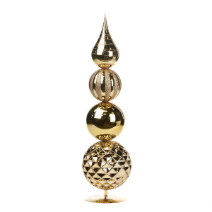 Ornament de Craciun Topiar din globuri auriu 55cm 