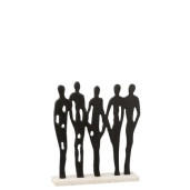 J-LINE Decoratiune  Figurine in rand din aluminiu Black