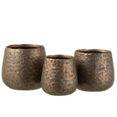 J-LINE Ghiveci rotund Ceramic Copper S